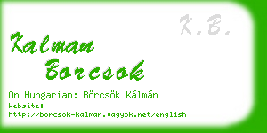 kalman borcsok business card